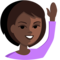 Person Raising Hand - Black emoji on Messenger